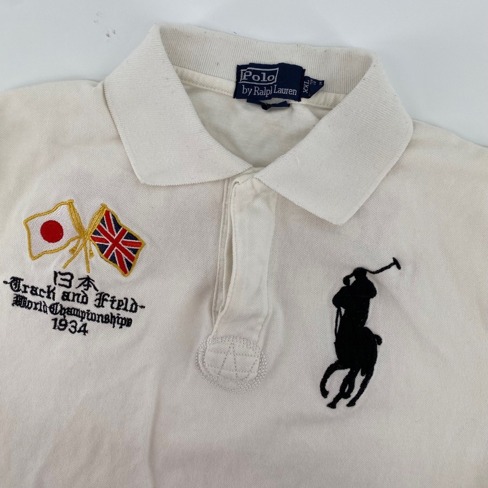 Polo Ralph Lauren Men XXL Japan Track Field World Championships 1934 White Shirt